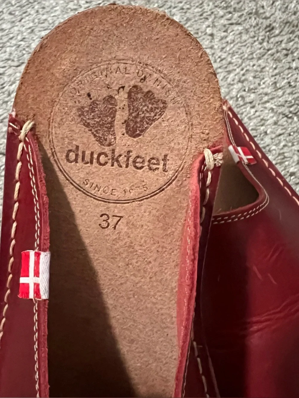 Duckfeet Red Handmade Blåvand' Mules Slip-ons - Clogs Slides Size 37 6.5/7 - Picture 3 of 10